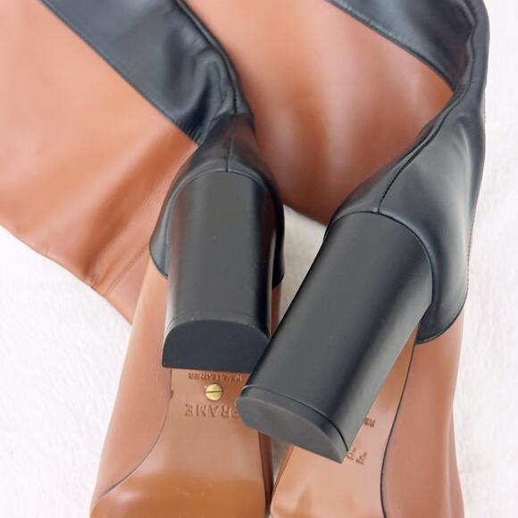 FRAME Le Catalina Colorblocked Boot (Size 40) in Whisky Multi - Picture 6 of 10